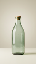 Recycled glass water bottle with silicone sleeve