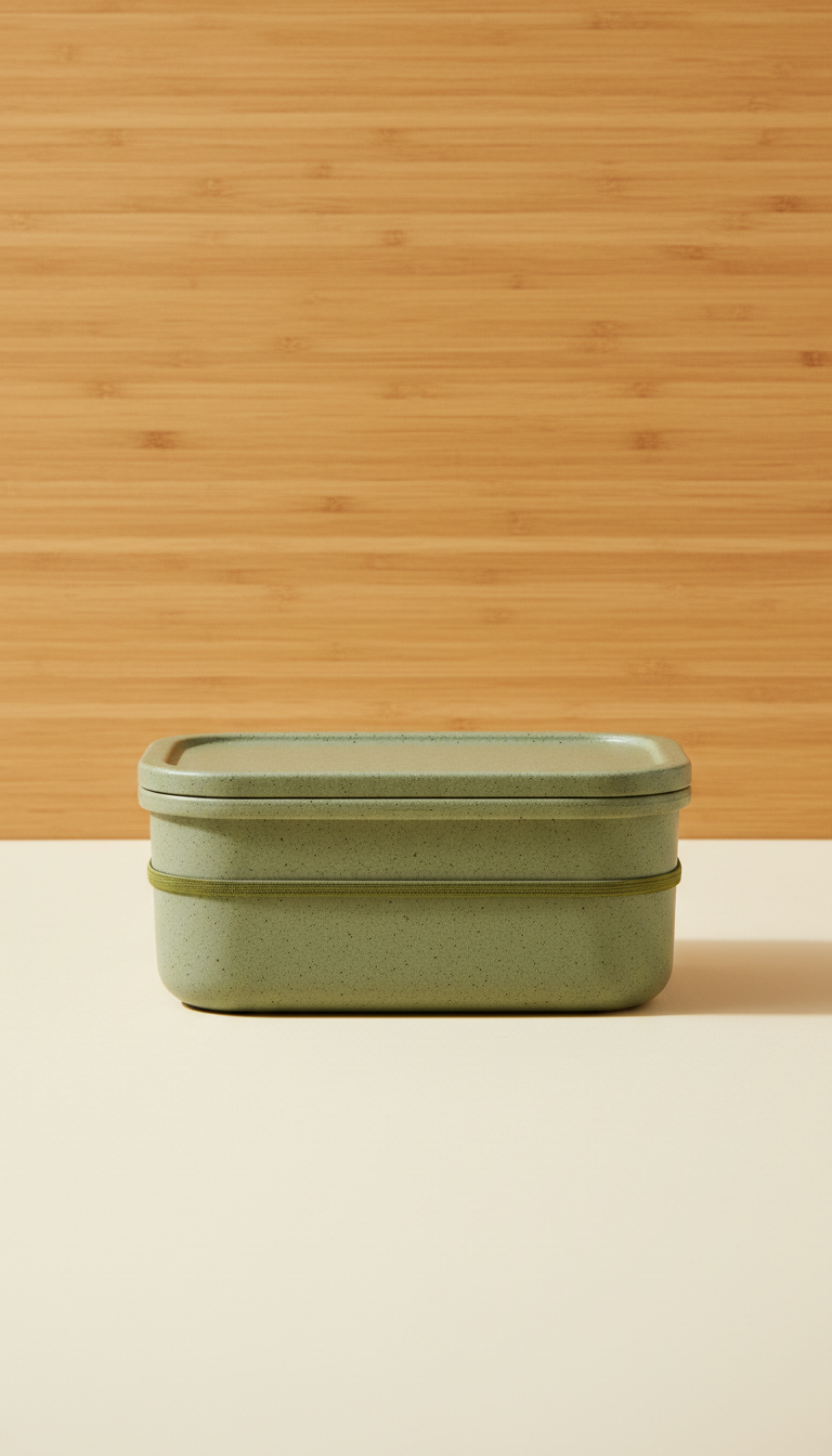 Bamboo fiber lunchbox with leakproof seal